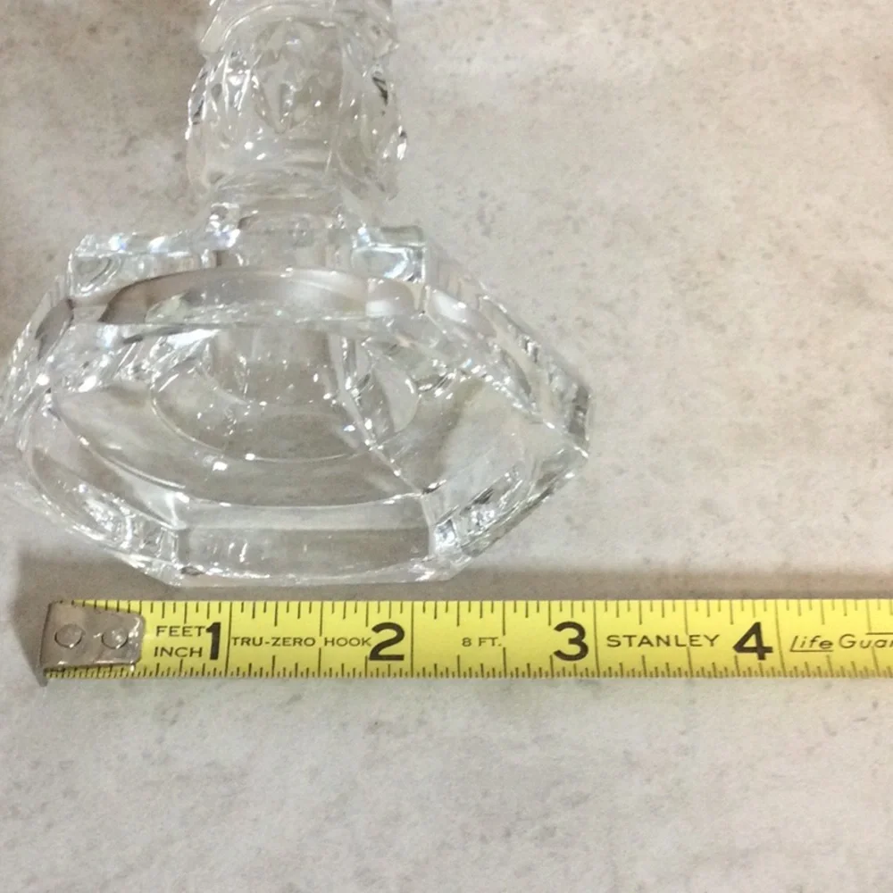 Tapered Clear Crystal-Style Hexagonal Candle Holder - Home Accents